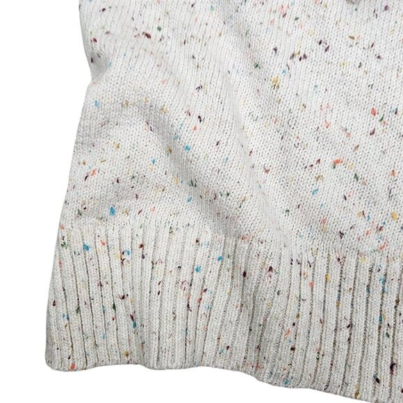 Loft Ivory Multicolor Speckle Oversize Cowl Neck Sweater Dolman Sleeve Small - Picture 5 of 10